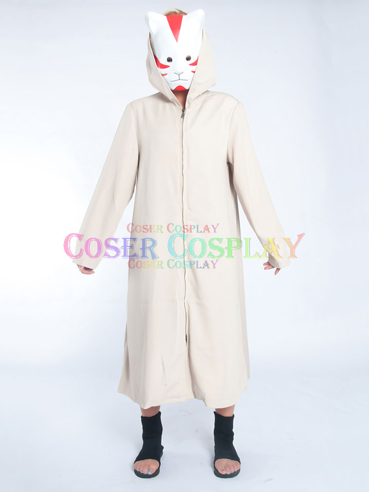 2511 Naruto Shippuden ANBU AKU White Cosplay Robe